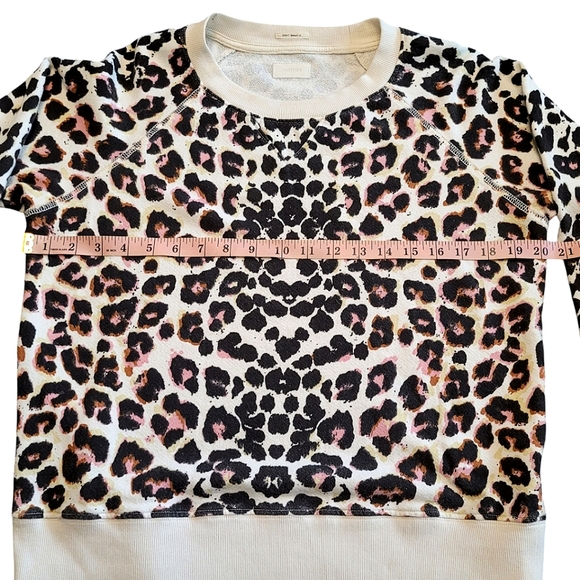 Mother The Square Leopard Print Sweatshirt Multicolored Cotton Crewneck Size S - Picture 16 of 17